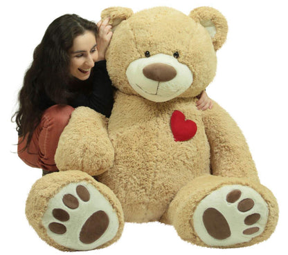 Giant 5 Foot Teddy Bear 60 Inches Soft  Valentines Day Gift, Huge and Fully-Stuffed, Heart on Chest to Express Love, Huge Stuffed Animal in Big Box Ready to Hug