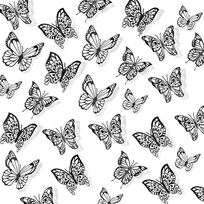 72 Pcs 3D Butterfly Wall Decor Stickers, Pink-Purple Butterfly Party Decorations, Butterfly Wall Decals, Butterfly Bedroom Classroom Wedding Cake Balloon Decor Aesthetic for Girl, 4 Styles 3 Sizes