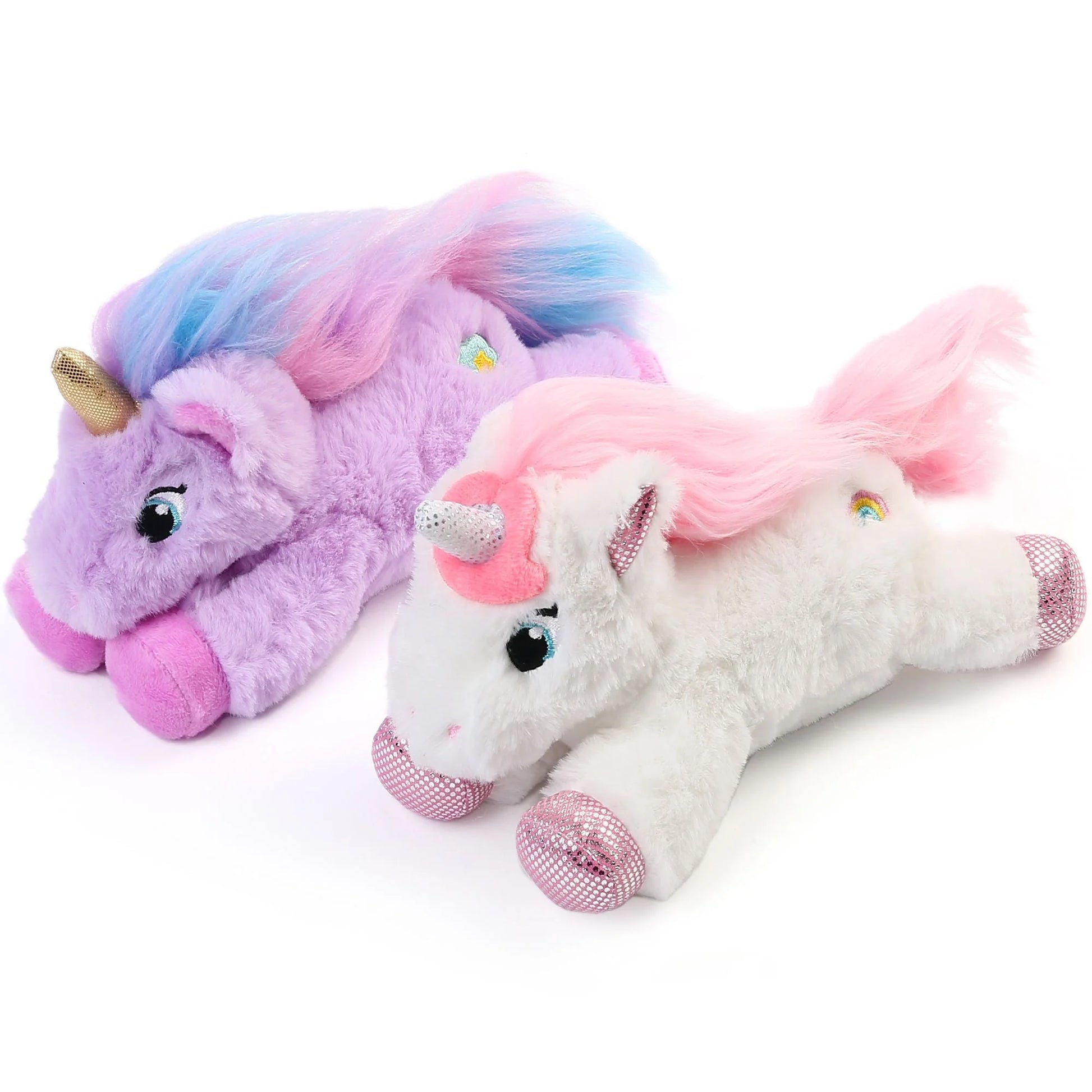 2 Pcs 7 in Unicorn Stuffed Animal Plush Toys Gift for Kids Girls Boys, Purple and White