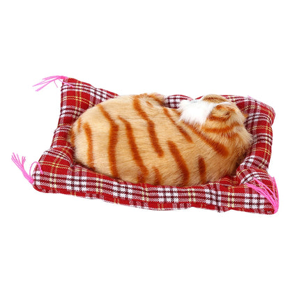 Kitten Plush Toy Kitten Plush Toys Cat Plush Toy Kitten Sounding Toy Super Cute Simulation Sounding Sleeping Kittens Cats Plush Toys Doll Christmas Gift Yellow