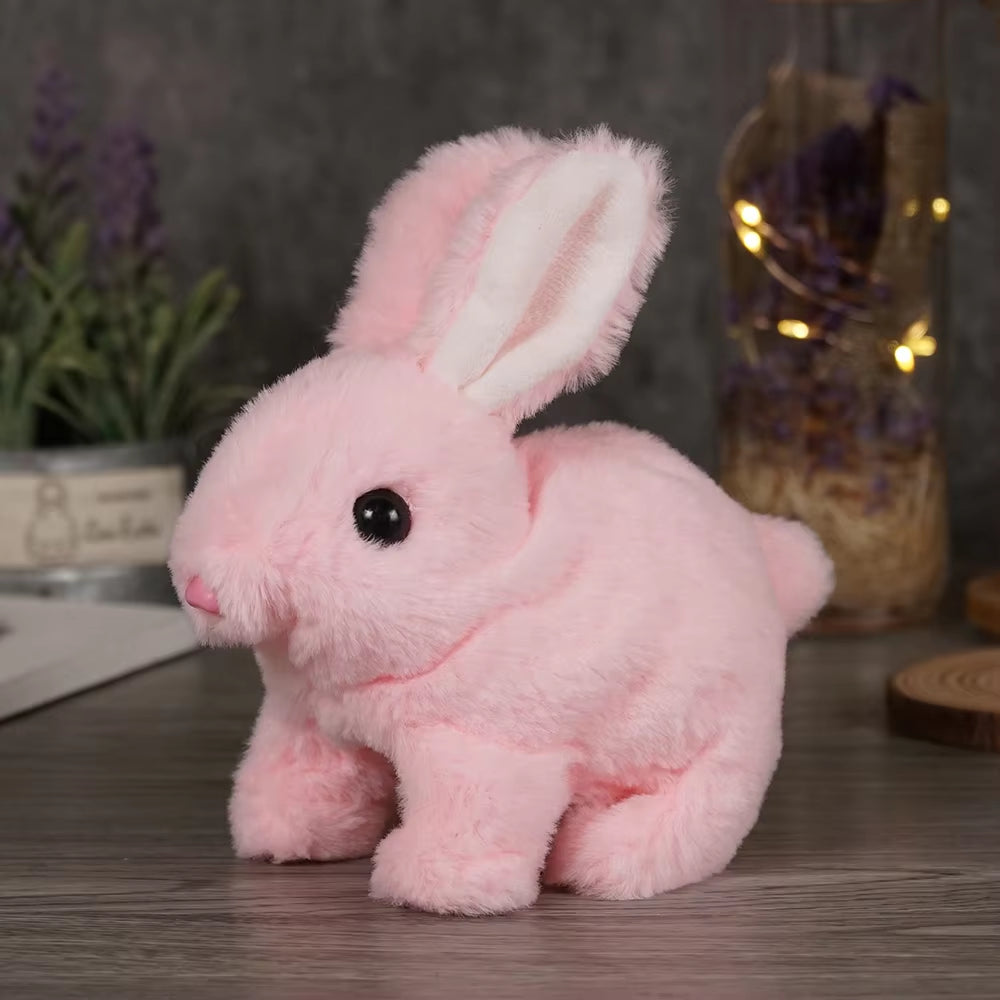 Long-Haired Bunny Electric Plush Toy Soft Plush Simulation Shape Small Animal Doll Battery Interactive Children'S Favorite Gift