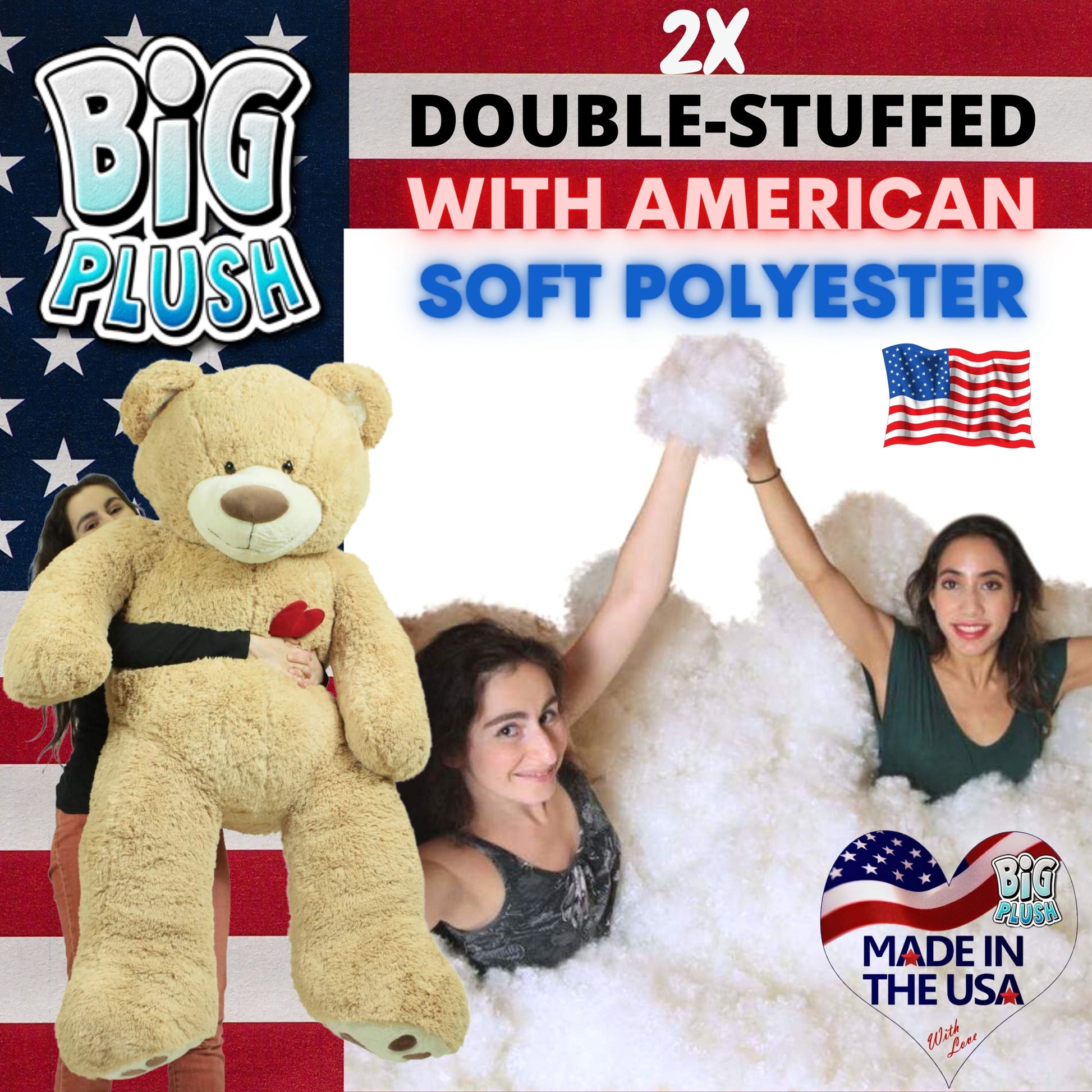 Giant 5 Foot Teddy Bear 60 Inches Soft  Valentines Day Gift, Huge and Fully-Stuffed, Heart on Chest to Express Love, Huge Stuffed Animal in Big Box Ready to Hug