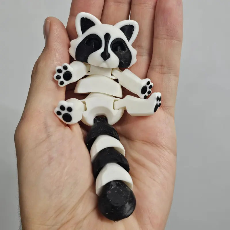 Techmakesart - 3D Printed Raccoon - Articulates, Is Super Cute, Perfect for Fidgeting, Makes a Great Desk Top Companion.