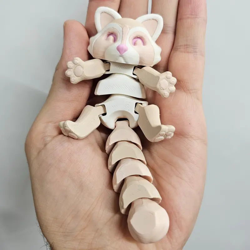 Techmakesart - 3D Printed Raccoon - Articulates, Is Super Cute, Perfect for Fidgeting, Makes a Great Desk Top Companion.