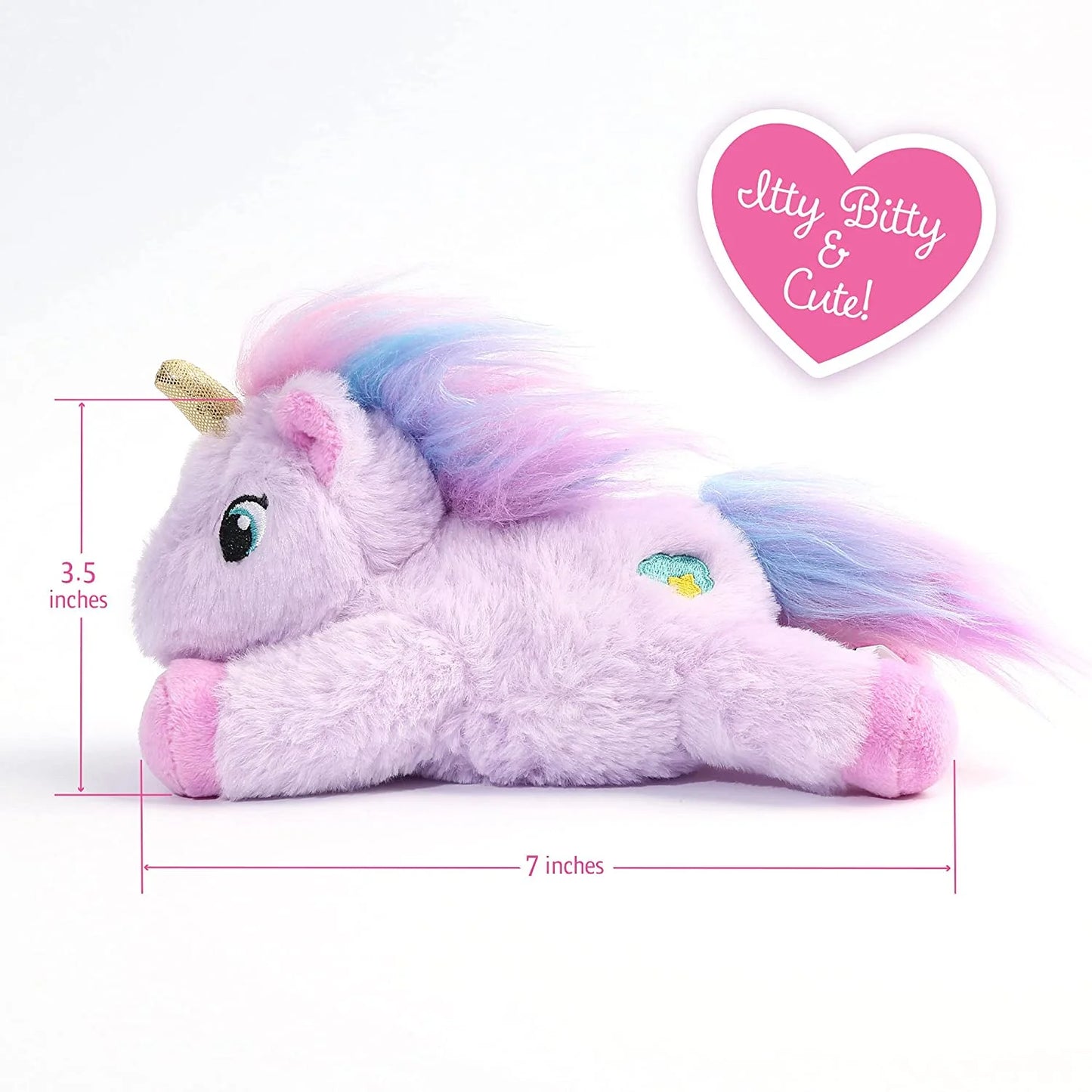 2 Pcs 7 in Unicorn Stuffed Animal Plush Toys Gift for Kids Girls Boys, Purple and White