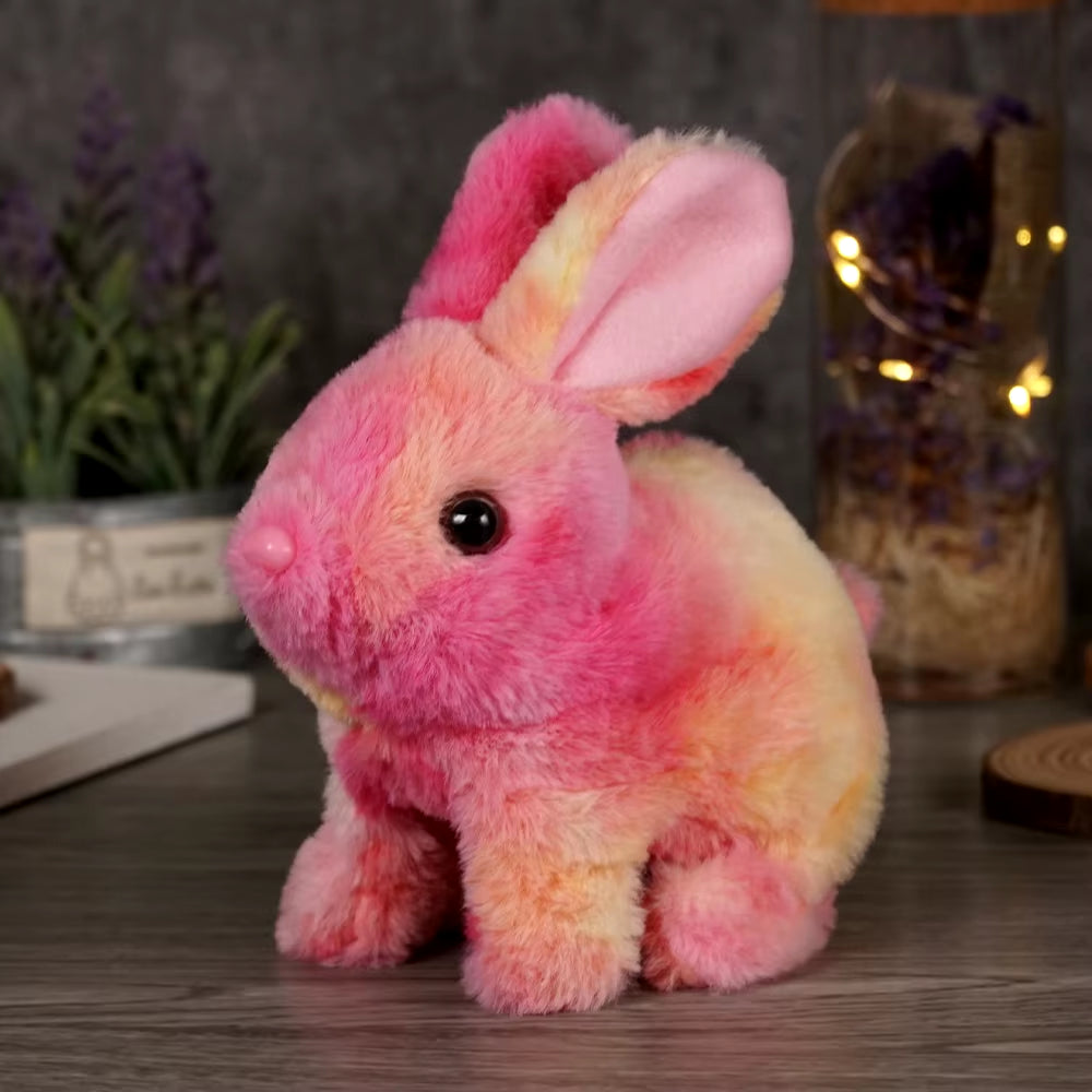 Long-Haired Bunny Electric Plush Toy Soft Plush Simulation Shape Small Animal Doll Battery Interactive Children'S Favorite Gift