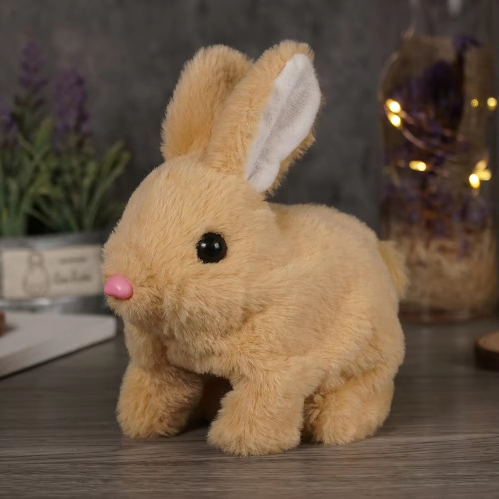 Long-Haired Bunny Electric Plush Toy Soft Plush Simulation Shape Small Animal Doll Battery Interactive Children'S Favorite Gift