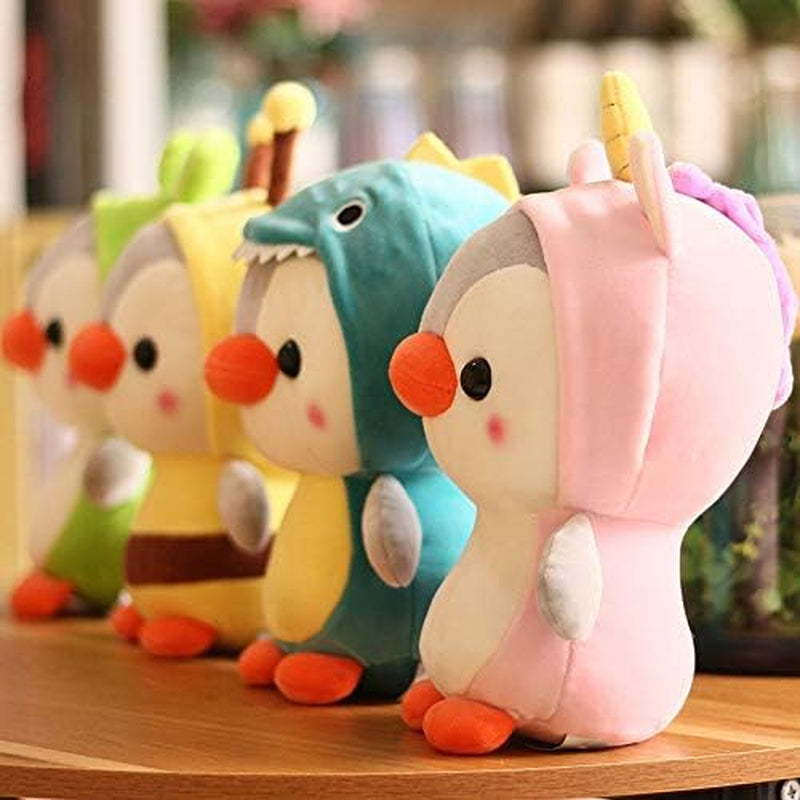 Duck/Penguin Stuffed Animal in Frog Costume Adorable Plushies Wearing Green Frog Outfit Plush Toys Great for Kids and Lovers,Stuffed Penguin Animals 10 Inch