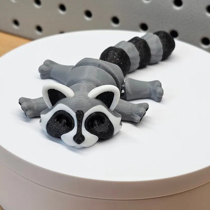 Techmakesart - 3D Printed Raccoon - Articulates, Is Super Cute, Perfect for Fidgeting, Makes a Great Desk Top Companion.