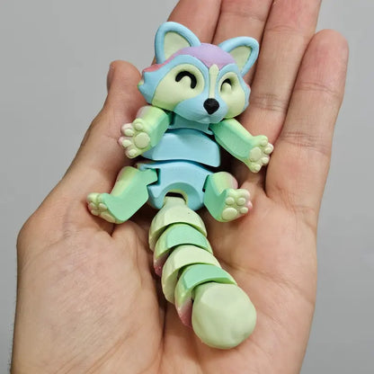 Techmakesart - 3D Printed Raccoon - Articulates, Is Super Cute, Perfect for Fidgeting, Makes a Great Desk Top Companion.