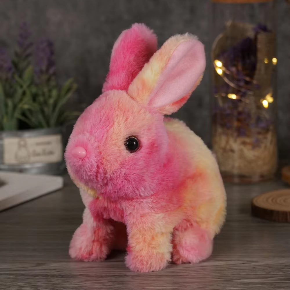 Long-Haired Bunny Electric Plush Toy Soft Plush Simulation Shape Small Animal Doll Battery Interactive Children'S Favorite Gift