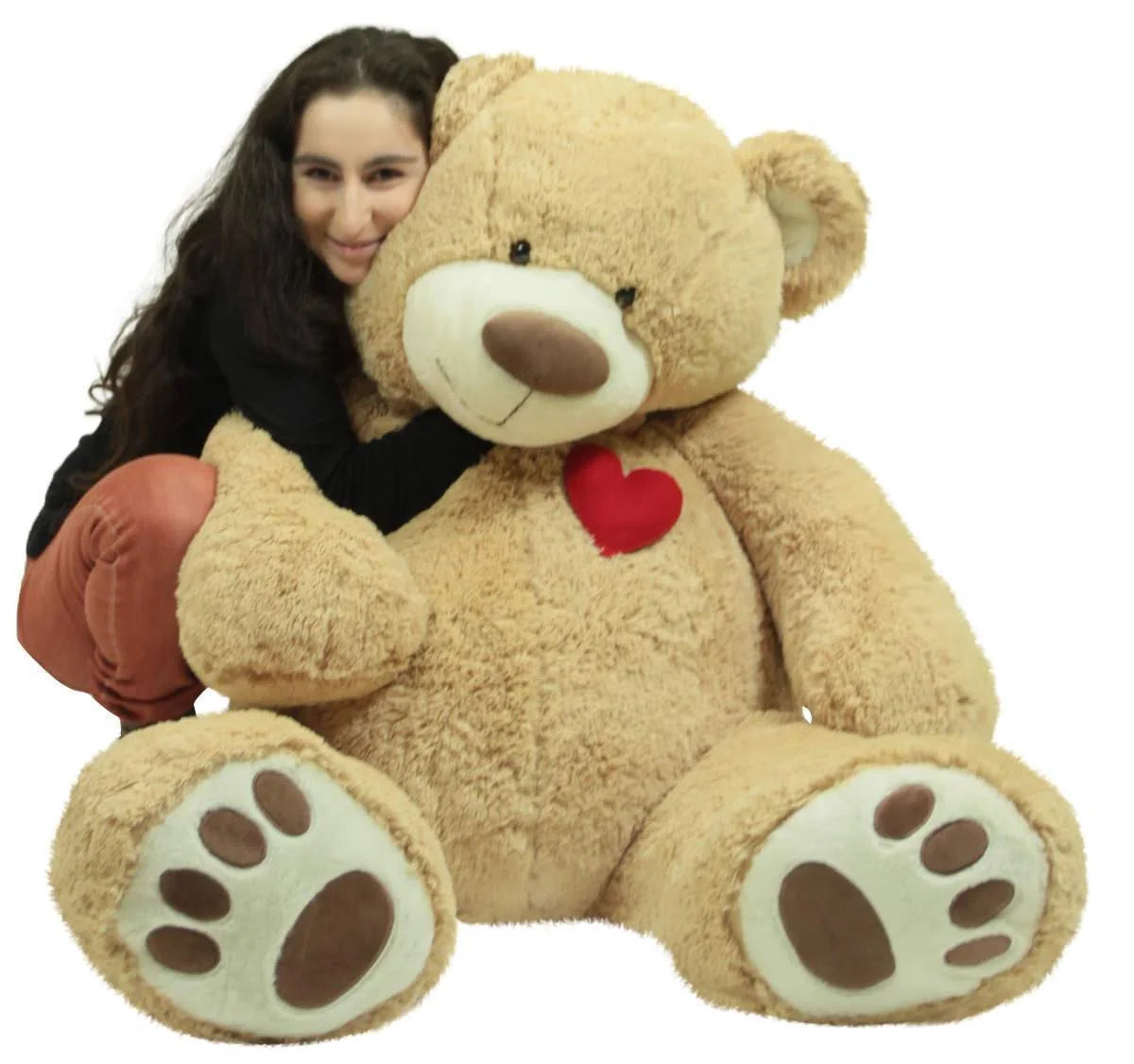 Giant 5 Foot Teddy Bear 60 Inches Soft  Valentines Day Gift, Huge and Fully-Stuffed, Heart on Chest to Express Love, Huge Stuffed Animal in Big Box Ready to Hug