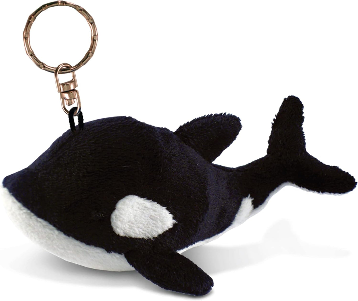 Killer Whale Plush Keychain Stuffed Animal Toy - Soft Ocean Life Animal Black Whale Charm Keyring, Decorative Plush Toy Accessory Fun Buddy for Kids Bag - 4 Inches