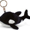 Killer Whale Plush Keychain Stuffed Animal Toy - Soft Ocean Life Animal Black Whale Charm Keyring, Decorative Plush Toy Accessory Fun Buddy for Kids Bag - 4 Inches