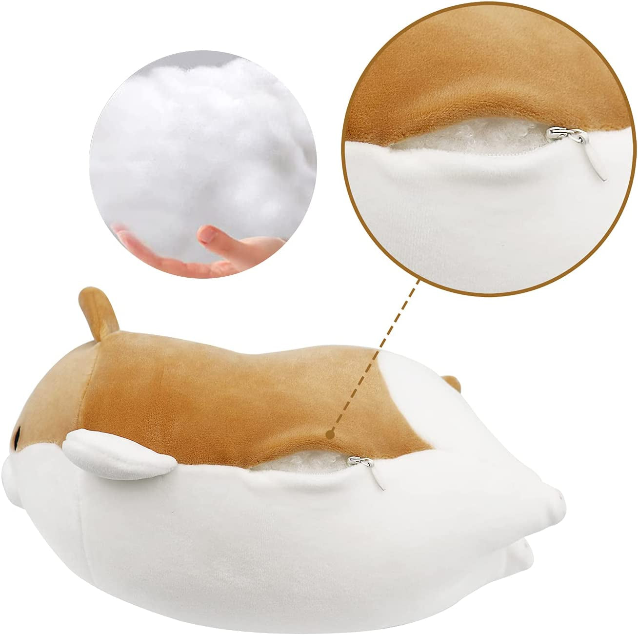 13.7”/35Cm Corgi Plush Cute Pillow Dog Plush Kawaii Plush Cute Stuffed Animal Plush Pillows Corgi Stuffed Animal Plush Dog,Stuffed Animals for Girls Birthday,Brown