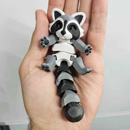 Techmakesart - 3D Printed Raccoon - Articulates, Is Super Cute, Perfect for Fidgeting, Makes a Great Desk Top Companion.