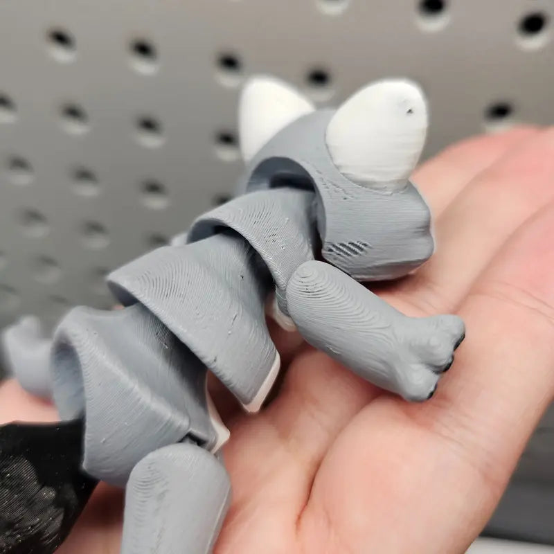 Techmakesart - 3D Printed Raccoon - Articulates, Is Super Cute, Perfect for Fidgeting, Makes a Great Desk Top Companion.