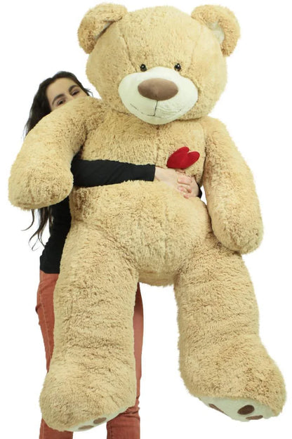 Giant 5 Foot Teddy Bear 60 Inches Soft  Valentines Day Gift, Huge and Fully-Stuffed, Heart on Chest to Express Love, Huge Stuffed Animal in Big Box Ready to Hug