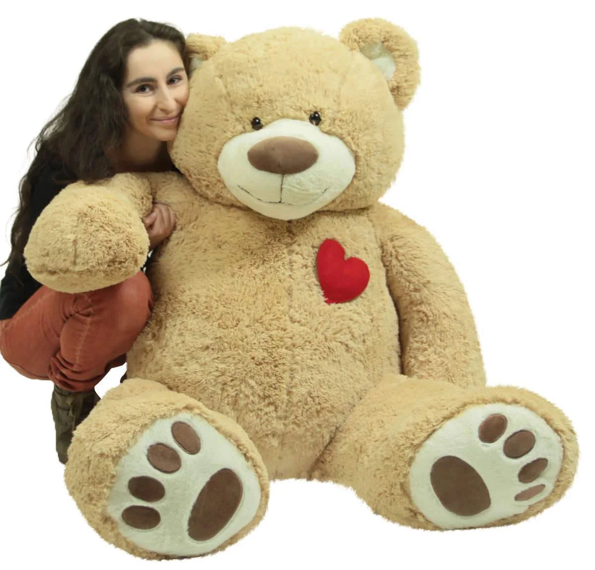 Giant 5 Foot Teddy Bear 60 Inches Soft  Valentines Day Gift, Huge and Fully-Stuffed, Heart on Chest to Express Love, Huge Stuffed Animal in Big Box Ready to Hug