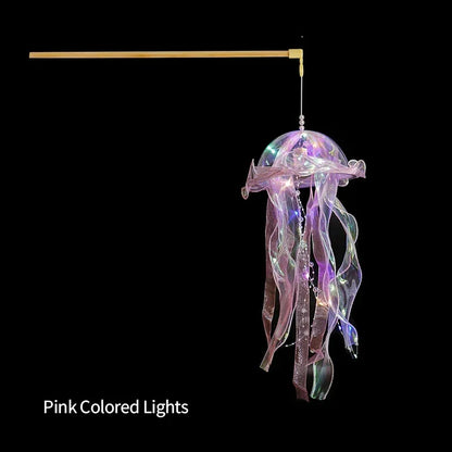 Jellyfish Lamp Portable Flower Lantern Children Room under the Sea Atmosphere Decoration Lamp Bedroom Night Lamp Home Decoration