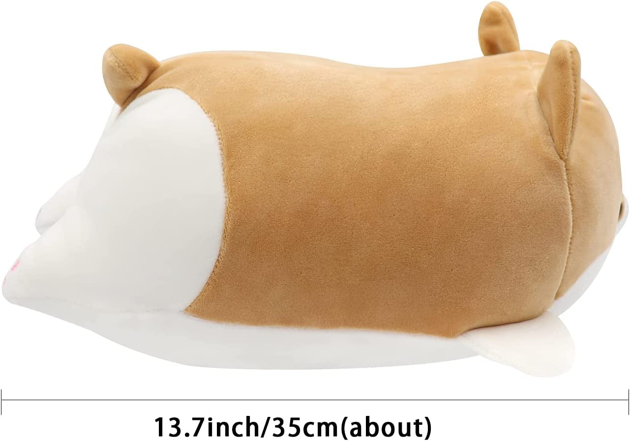 13.7”/35Cm Corgi Plush Cute Pillow Dog Plush Kawaii Plush Cute Stuffed Animal Plush Pillows Corgi Stuffed Animal Plush Dog,Stuffed Animals for Girls Birthday,Brown