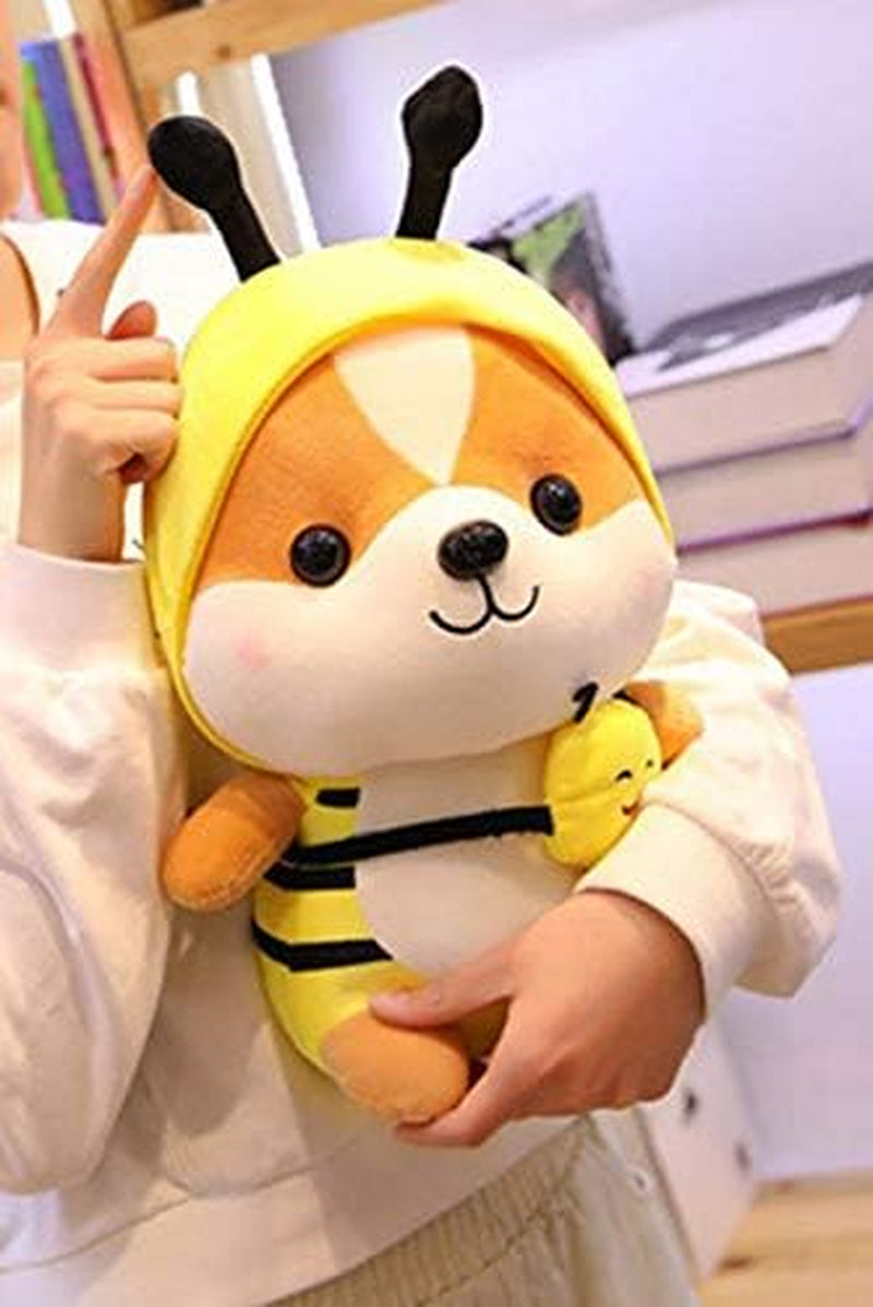 Squirrel-Bee Stuffed Animal Squirrel Wearing Bumble Bee Costume Plushies Chipmuck Dressed as Cute Honeybee Plush Toys Chipmuck for Kids Stuffed Shiba Inu Animals for Lover 10 Inch