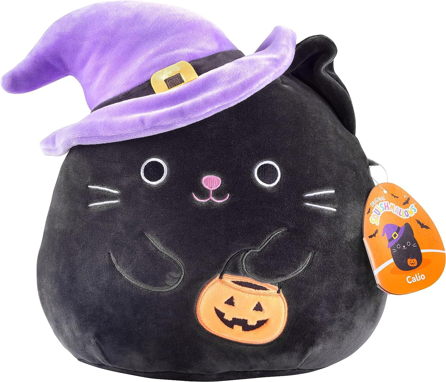 10" Black Cat with Witch Hat - Official Kellytoy Halloween Plush - Cute and Soft Stuffed Animal Toy - Great Gift for Kids