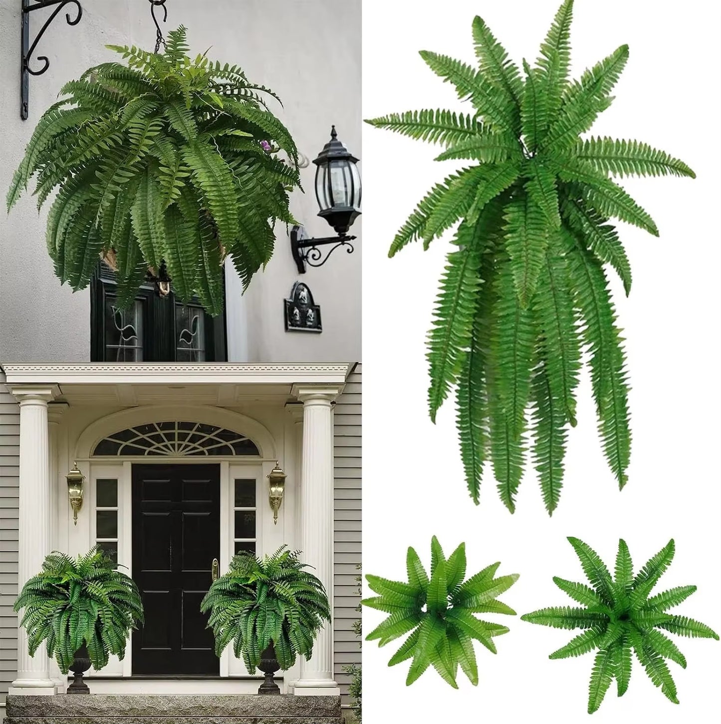 Faux Ferns Leaves Home Room Decor Hanging Artificial Plant Plastic Leaf Grass Outdoor Wedding Party Wall Balcony Decoration