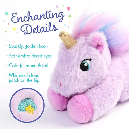 2 Pcs 7 in Unicorn Stuffed Animal Plush Toys Gift for Kids Girls Boys, Purple and White