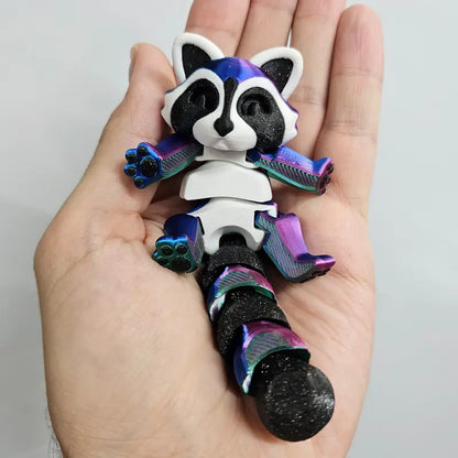 Techmakesart - 3D Printed Raccoon - Articulates, Is Super Cute, Perfect for Fidgeting, Makes a Great Desk Top Companion.