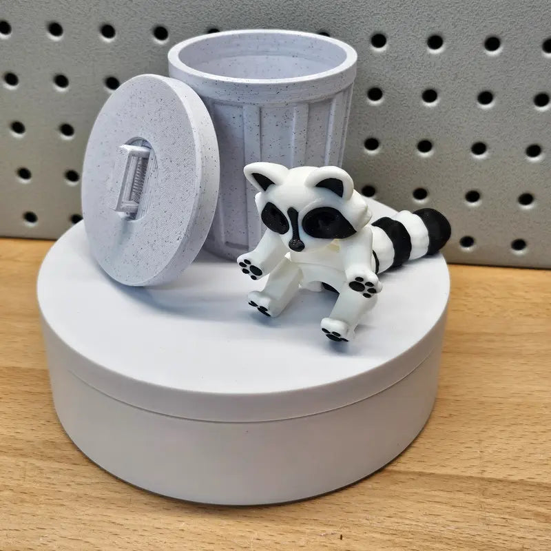 Techmakesart - 3D Printed Raccoon - Articulates, Is Super Cute, Perfect for Fidgeting, Makes a Great Desk Top Companion.