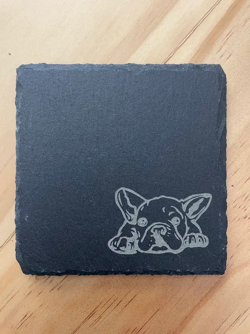 Frenchie Gift. French Bulldog Coasters, Dog Coasters, Cork Engraved Coasters, Frenchie Mom, Dog Mom, French Bulldog Gift, Bulldog Gift