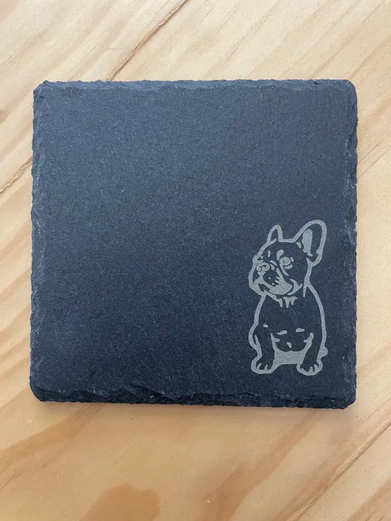 Frenchie Gift. French Bulldog Coasters, Dog Coasters, Cork Engraved Coasters, Frenchie Mom, Dog Mom, French Bulldog Gift, Bulldog Gift