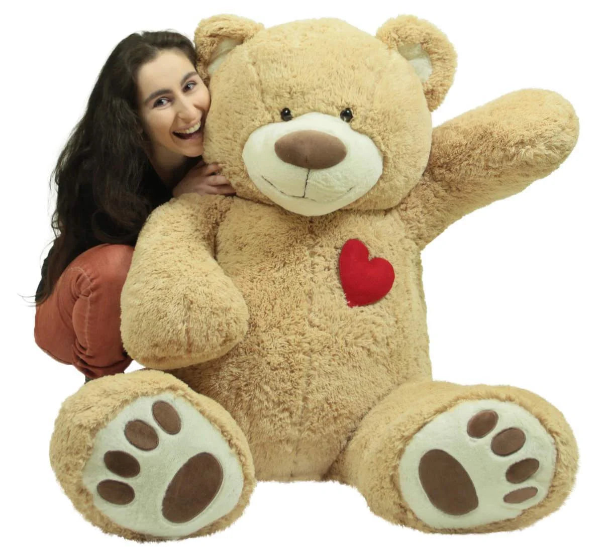 Giant 5 Foot Teddy Bear 60 Inches Soft  Valentines Day Gift, Huge and Fully-Stuffed, Heart on Chest to Express Love, Huge Stuffed Animal in Big Box Ready to Hug