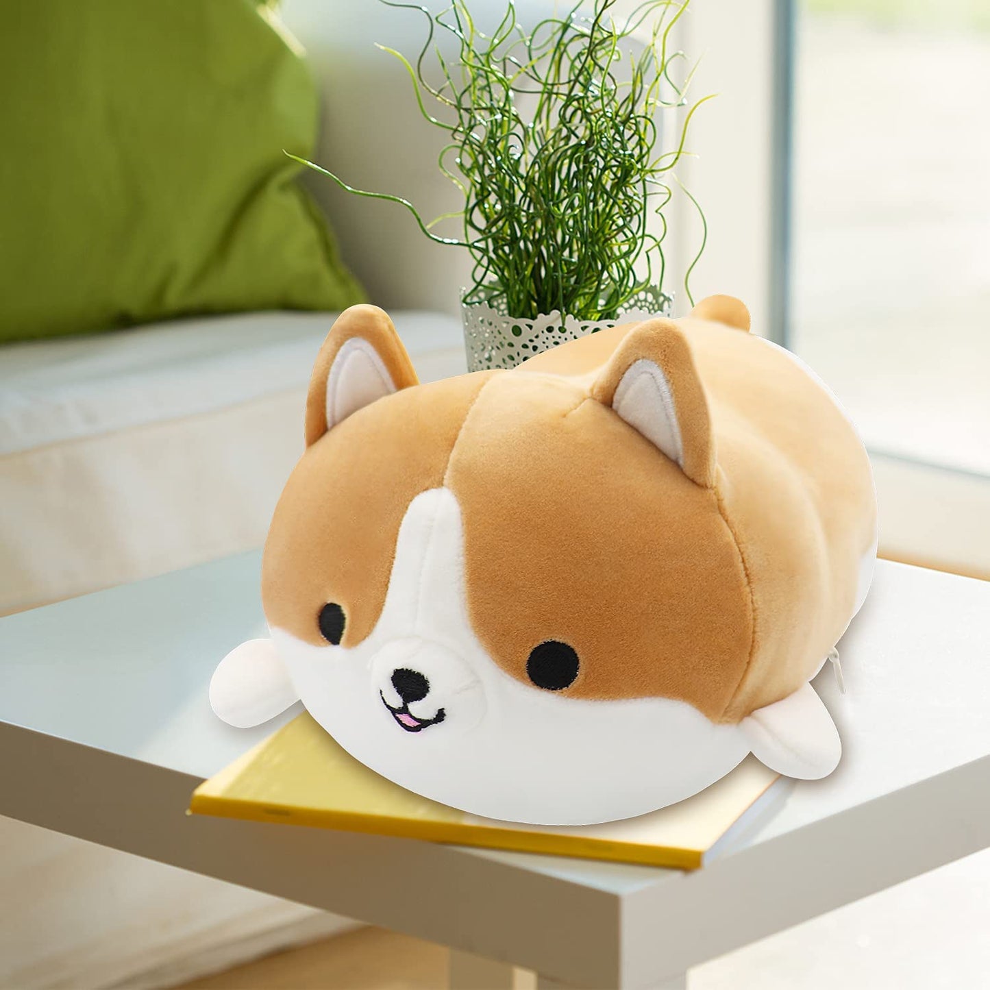 13.7”/35Cm Corgi Plush Cute Pillow Dog Plush Kawaii Plush Cute Stuffed Animal Plush Pillows Corgi Stuffed Animal Plush Dog,Stuffed Animals for Girls Birthday,Brown