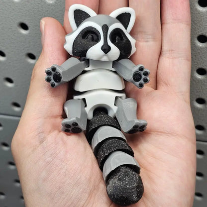 Techmakesart - 3D Printed Raccoon - Articulates, Is Super Cute, Perfect for Fidgeting, Makes a Great Desk Top Companion.