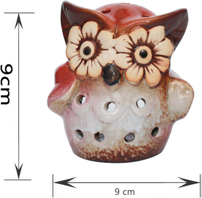 Incense Burner Cone Incense Holder Ceramic Owl Incense Ash Catcher Best for Incense Cones, Incense Bricks, Rope Incense, Resin Incense and Candle Holder