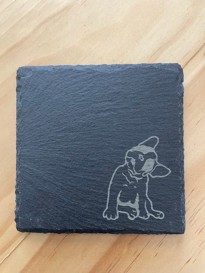 Frenchie Gift. French Bulldog Coasters, Dog Coasters, Cork Engraved Coasters, Frenchie Mom, Dog Mom, French Bulldog Gift, Bulldog Gift