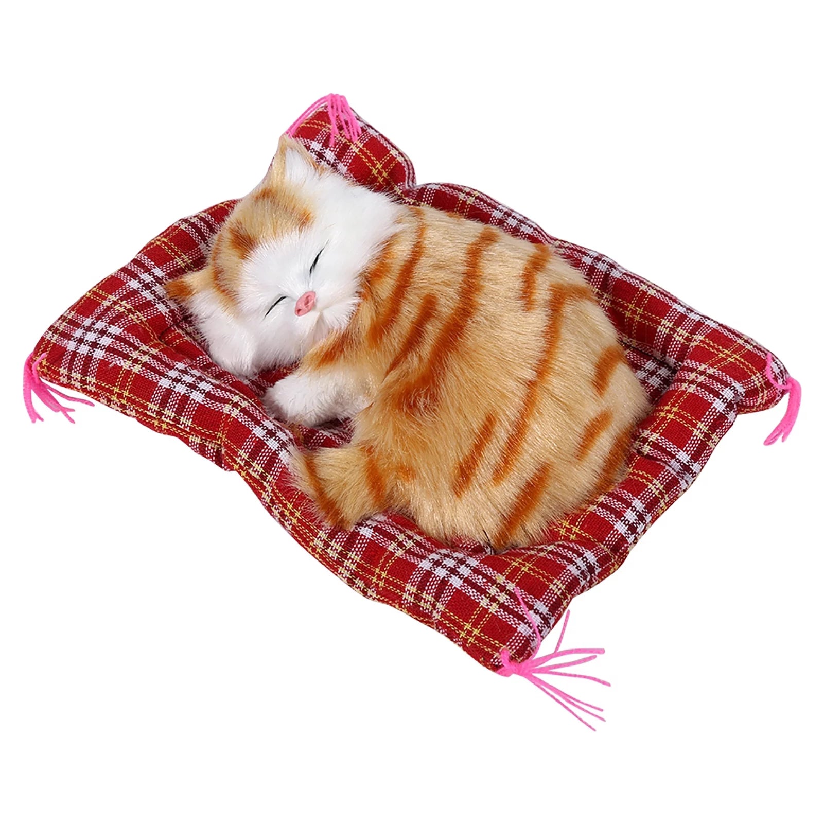 Kitten Plush Toy Kitten Plush Toys Cat Plush Toy Kitten Sounding Toy Super Cute Simulation Sounding Sleeping Kittens Cats Plush Toys Doll Christmas Gift Yellow