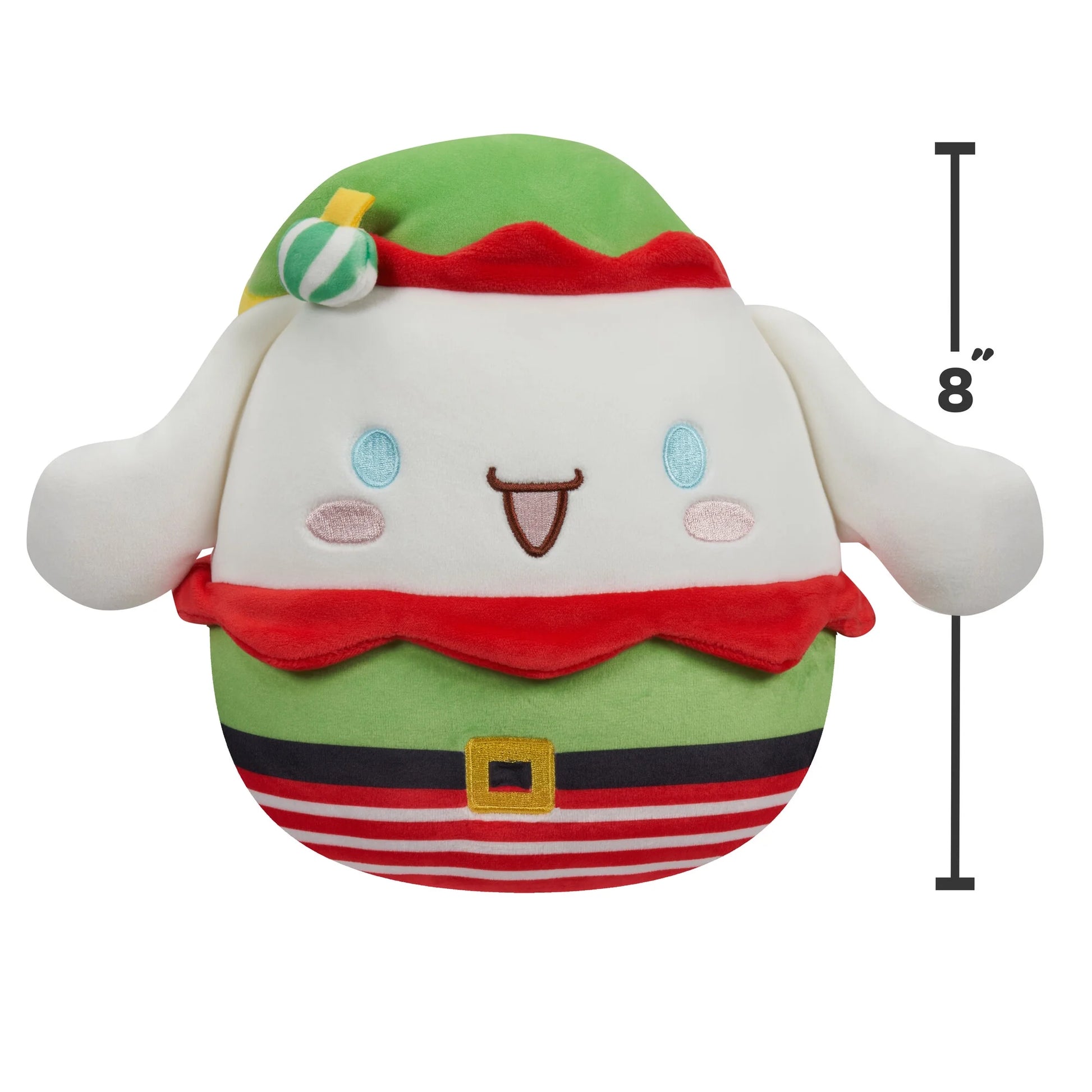 Sanrio 8-Inch Green and Red Cinnamoroll Holiday Elf Plush Child'S Ultra Soft Plush