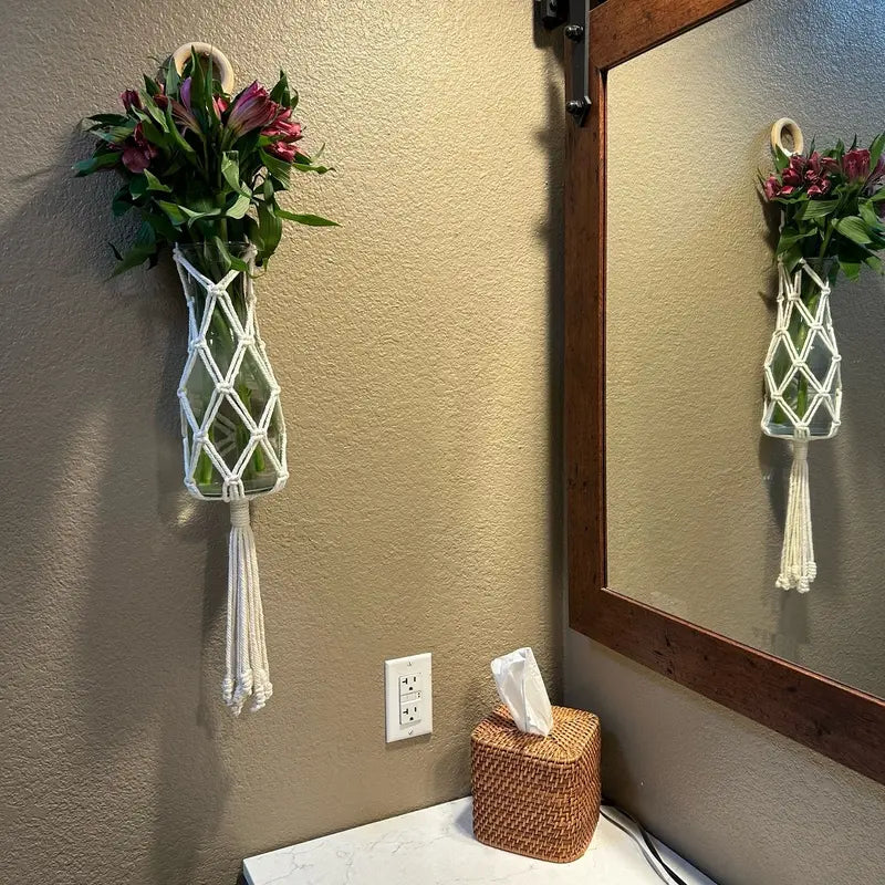 Macrame Wall Flower Vase Holder Wall Hanging