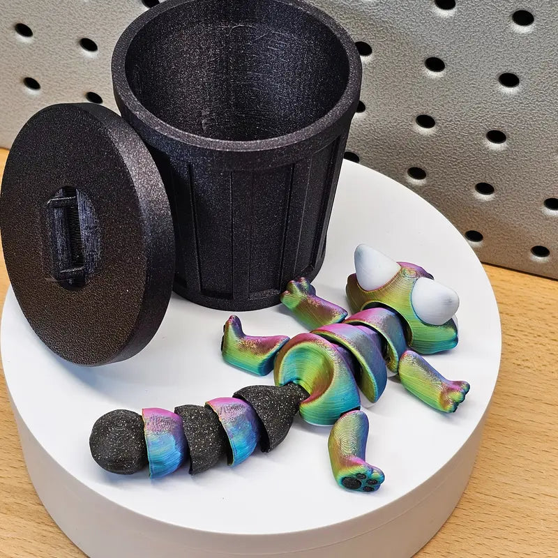 Techmakesart - 3D Printed Raccoon - Articulates, Is Super Cute, Perfect for Fidgeting, Makes a Great Desk Top Companion.