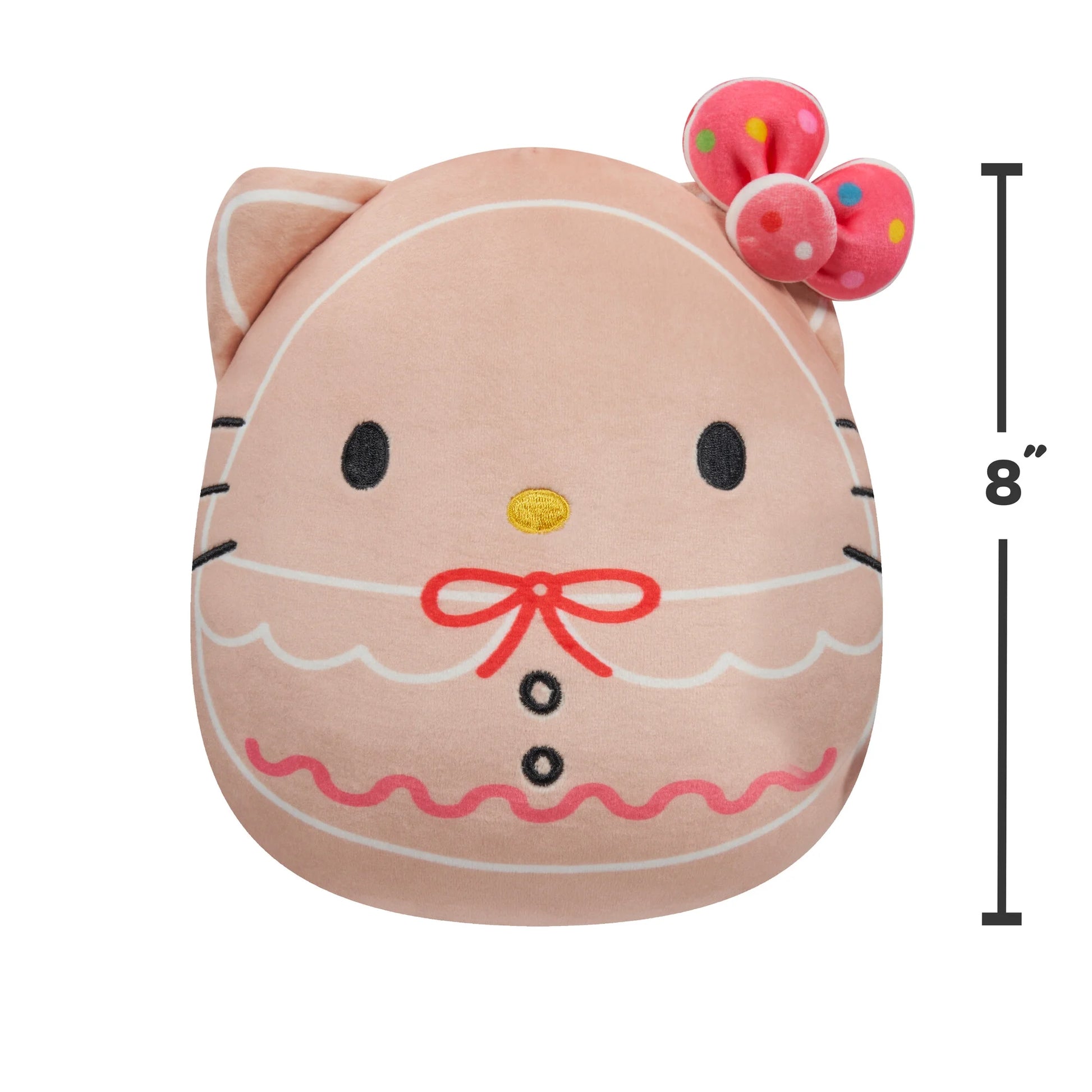 Sanrio 8-Inch Hello Kitty Pink Gingerbread Plush Child'S Ultra Soft Plush