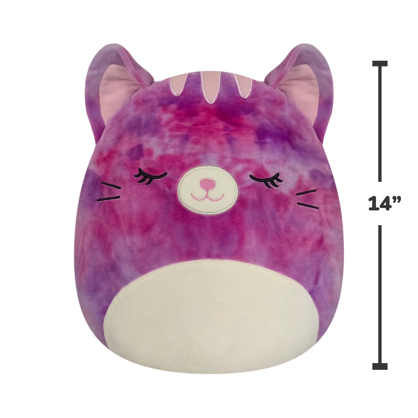 14" Tie-Dye Pink Cat - Caeli, the Stuffed Animal Plush Toy