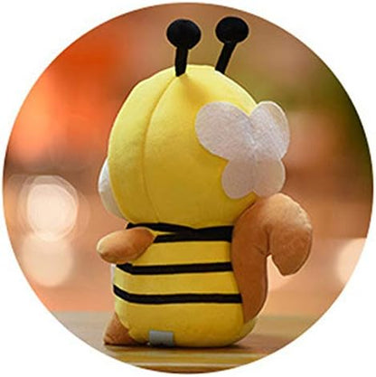 Squirrel-Bee Stuffed Animal Squirrel Wearing Bumble Bee Costume Plushies Chipmuck Dressed as Cute Honeybee Plush Toys Chipmuck for Kids Stuffed Shiba Inu Animals for Lover 10 Inch