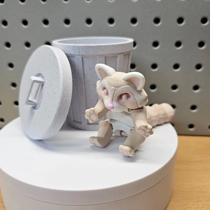 Techmakesart - 3D Printed Raccoon - Articulates, Is Super Cute, Perfect for Fidgeting, Makes a Great Desk Top Companion.