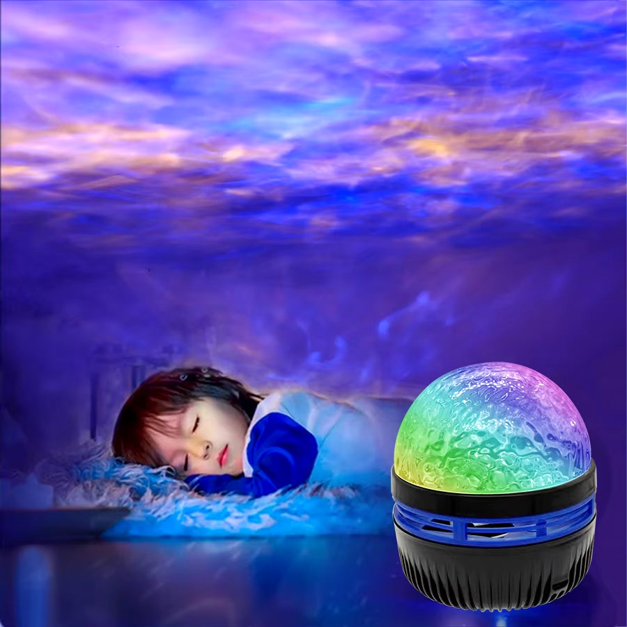 Starlight Projection Water Ripple Aurora Atmosphere Lamp Projection Creative Colorful Rotating Lamp Nightlight Bedside