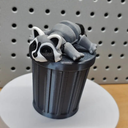 Techmakesart - 3D Printed Raccoon - Articulates, Is Super Cute, Perfect for Fidgeting, Makes a Great Desk Top Companion.