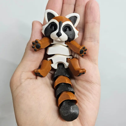 Techmakesart - 3D Printed Raccoon - Articulates, Is Super Cute, Perfect for Fidgeting, Makes a Great Desk Top Companion.